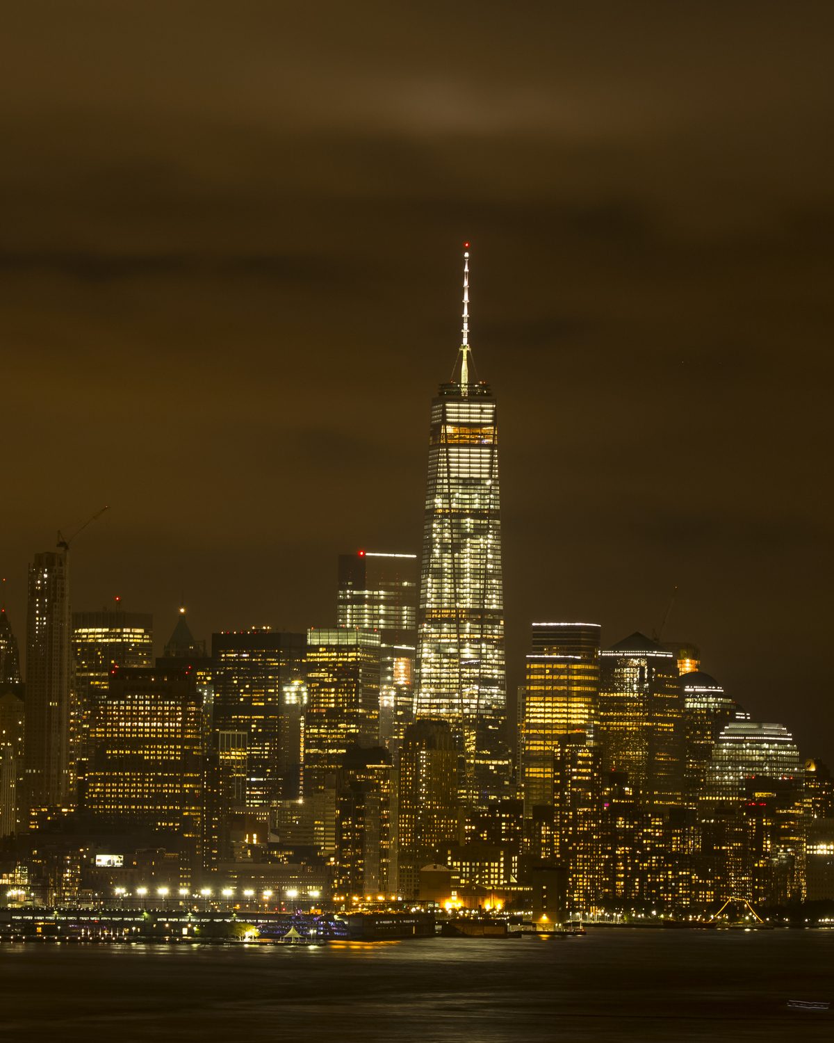 Lower Manhattan skyline at night
